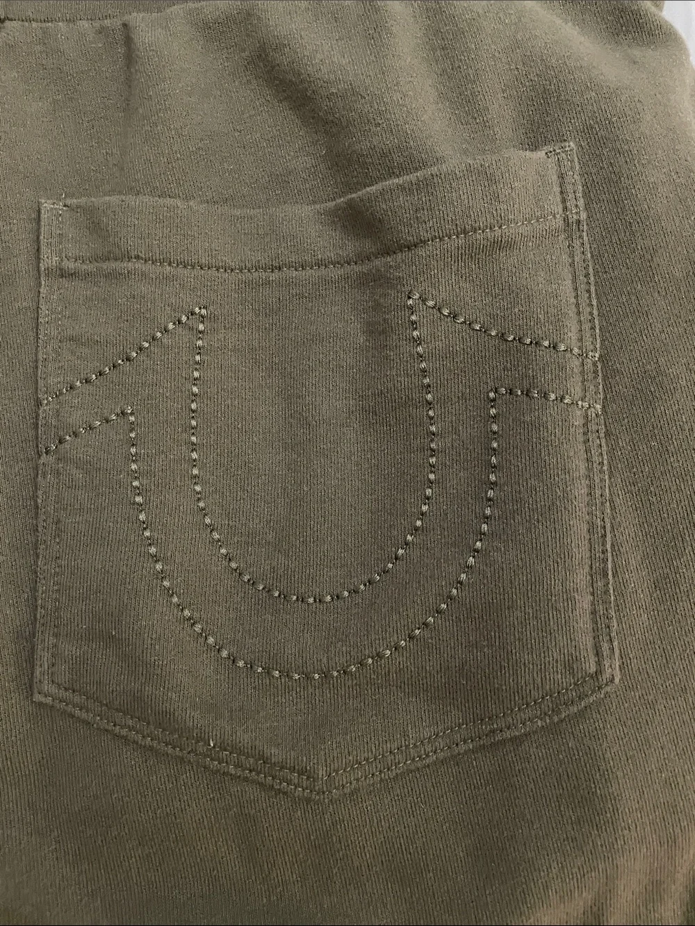 True Religion Mens Sweatpants Olive Army Green Horseshoe Logo Joggers XL